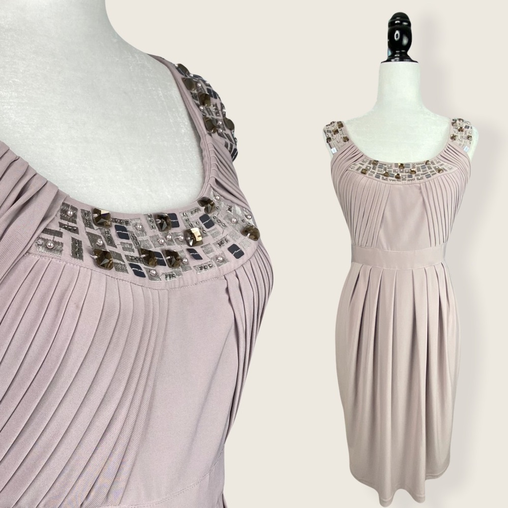 NWOT Adrianna Papell Dusky Lavender Beaded Dress 4